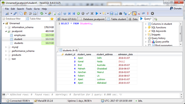 MariaDB Count function 1