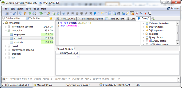 MariaDB Count function 2